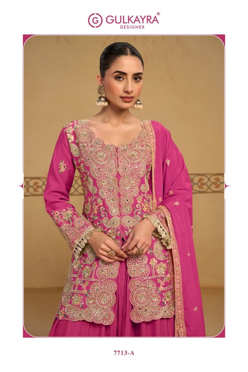 Panghat By Gulkayra Real Chinon Embroidery Readymade Suits